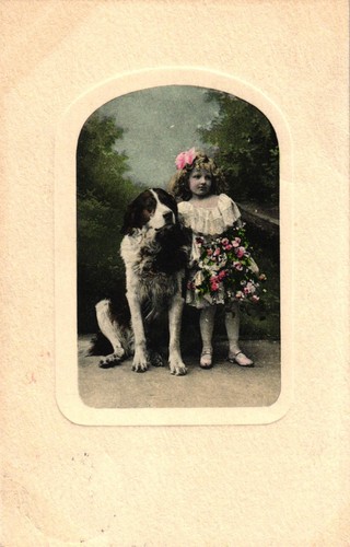 Mädchen mit hund 1910 in - mit, um