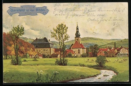 Künstler gersfeld der - künstler-ak,